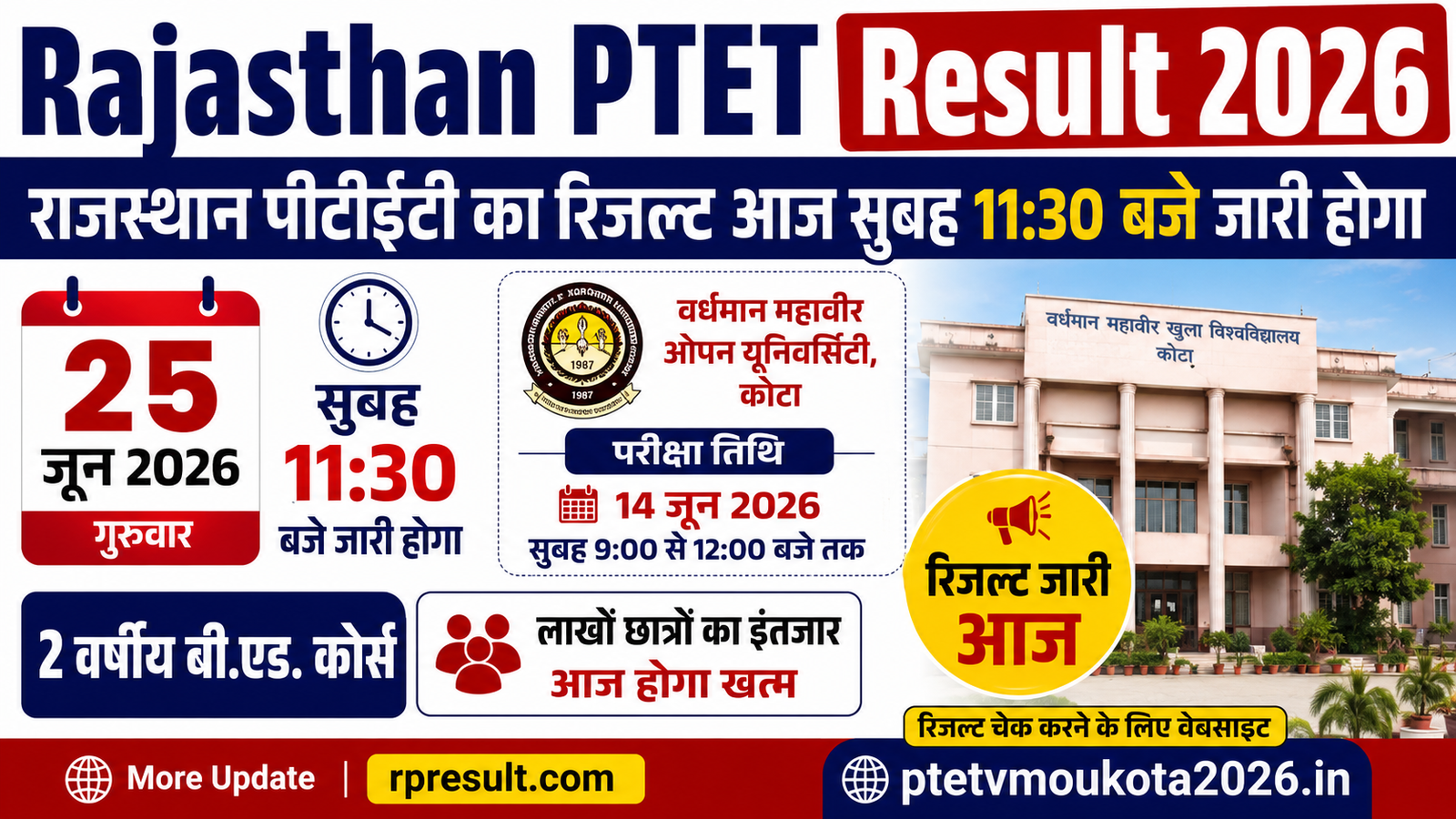 Rajasthan PTET Result 2026