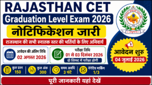 Rajasthan CET Graduation Level Notification 2026