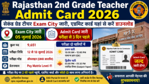 Rajasthan 2nd Grade Teacher Exam City 2026