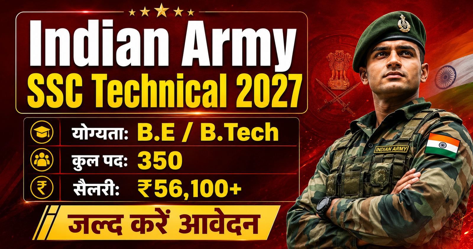 Indian Army SSC Technical 68th Men Recruitment 2027