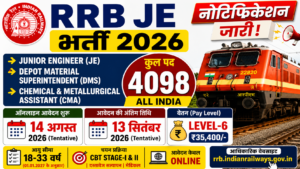 RRB JE Recruitment 2026