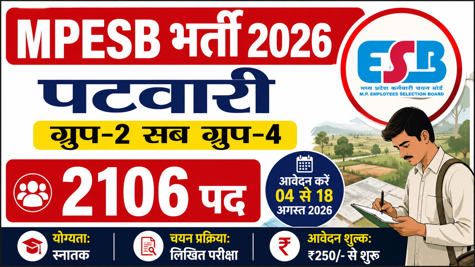 MPESB पटवारी भर्ती 2026