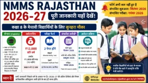 NMMS Rajasthan 2026-27