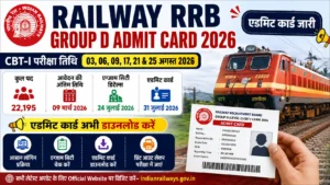 RRB Group D Admit Card 2026