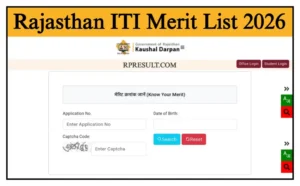 Rajasthan ITI Allotment Merit List 2026