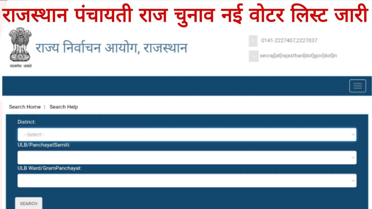 Rajasthan Gram Panchayat Chunav Voter List 2026